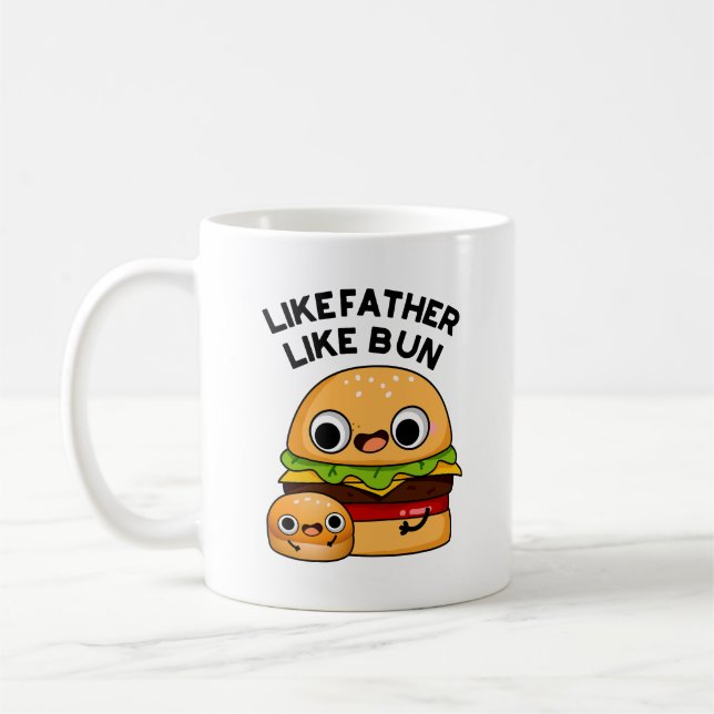 Som Far som Bun Funny Food Pun Kaffemugg (Vänster)