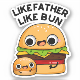 Som Far som Bun Funny Food Pun Klistermärken