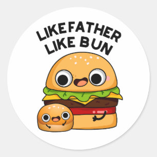 Som Far som Bun Funny Food Pun Runt Klistermärke