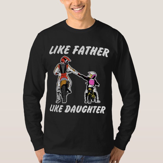 Som Far som Dotter Dirt Bike MX Motocross T Shirt (Framsida)