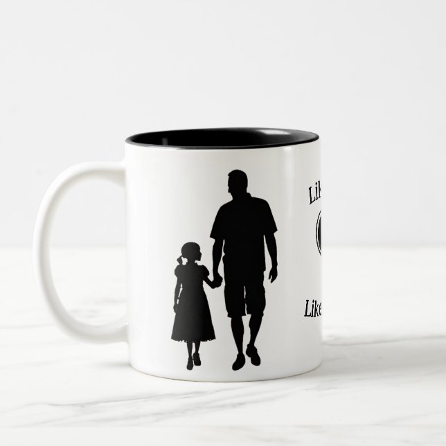 Som Far som Dotter Silhouette 11 oz Två-Tonad Mugg (Vänster)
