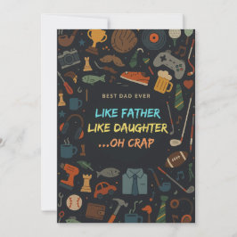 Som Far som en dotter Oh Crap Fars dag Gift Inbjudningar