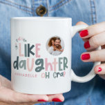 Som far som ett underligt, roligt foto mugg<br><div class="desc">Som far,  som en dotter,  rolig fotopvnk och blå typografi pappa eller dotter som matchar jul,  födelsedag,  Påsk gif idé.</div>