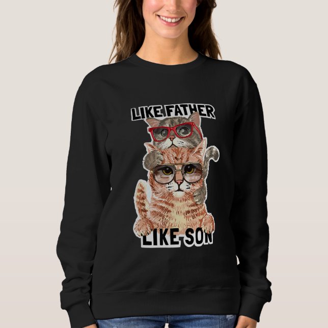 Som Far som Son Cat Sunglass Animal T Shirt (Framsida)