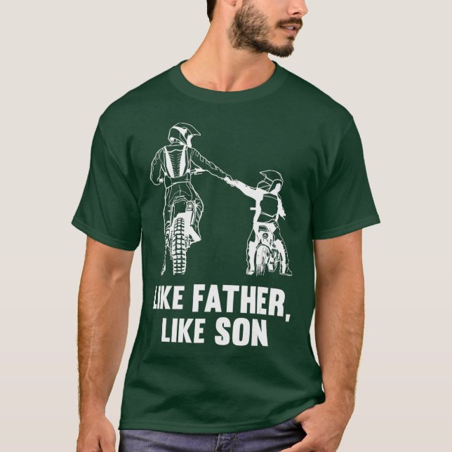 Som Far som Son Motocross Biker Bike Gift T Shirt (Framsida)