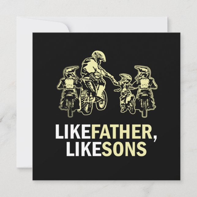 Som Far som Sons Motocross Dirt Bike Gift Inbjudningar (Framsida)