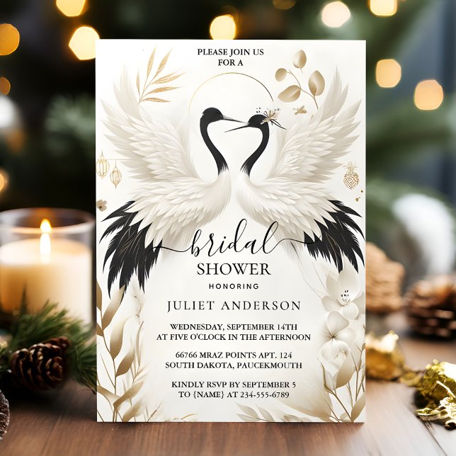 Som Feather Asian Himlar Cloud Crane Roligt Möhipp Inbjudningar (Skapare uppladdad)