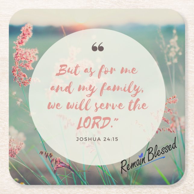 Som för mig och mitt hus underlägg papper kvadrat (Framsidan)