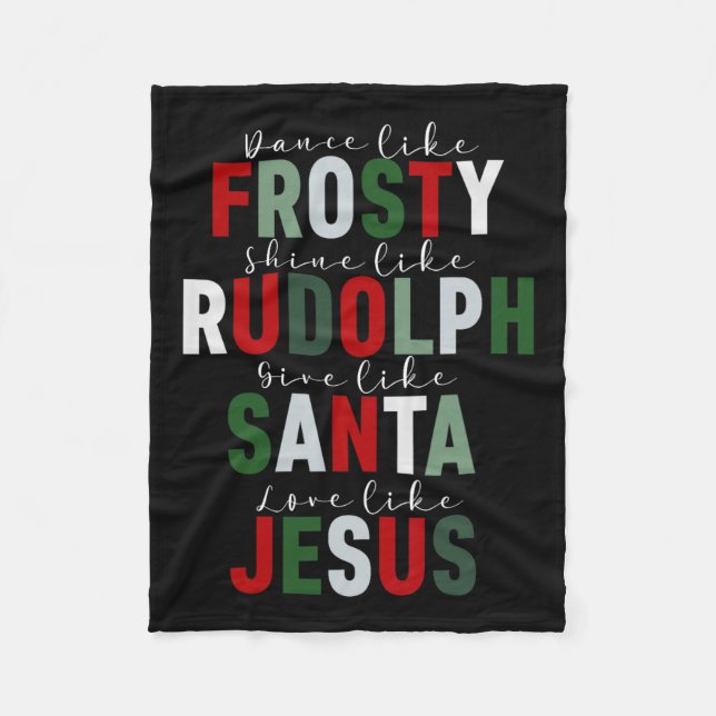 Som Frosty Shine Rudolph Ge Santa Kärlek Jesus Xm Fleecefilt (Framsidan)