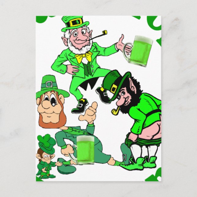 Som full som leprechaun vykort (Framsida)