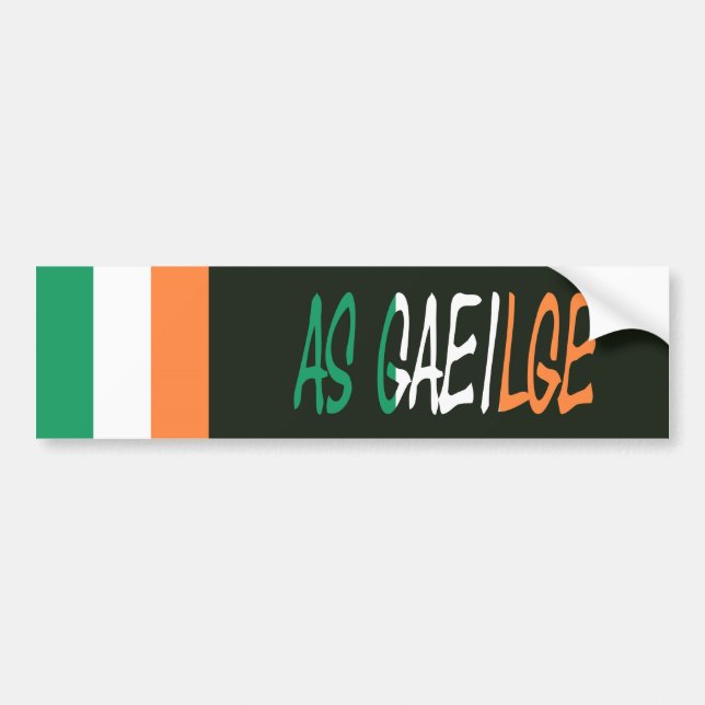 Som Gaeilge Irish Flagga bscnt Bildekal (Framsidan)