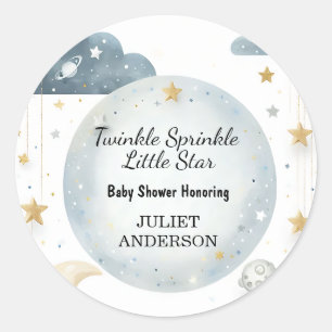Som Glitter Twinkle Twinkle Little Star Baby Showe Runt Klistermärke