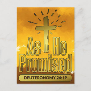 Som han lovade uteronomi 26:19 Bible Verse Vykort