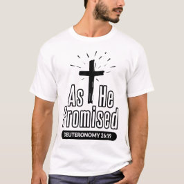 Som han utlovade, deuteronomy Mörk Design Bible Ve T Shirt