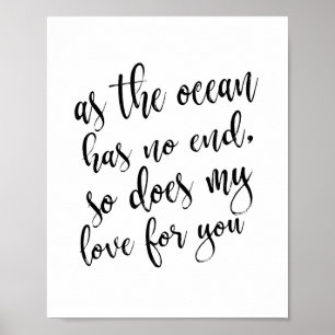 Som Havet Inte Har Något Slut Strandbröllop 8x10 S Poster