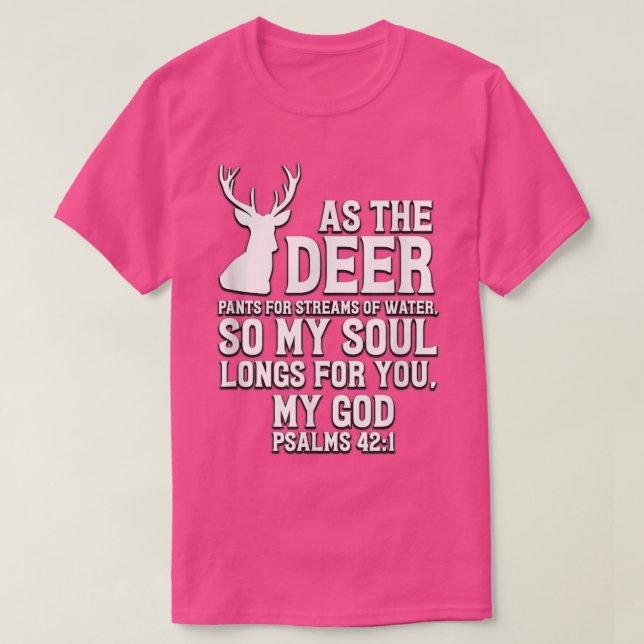 Som Hjort för vattendrag i vatten Psalm 421 T Shirt (Design framsida)