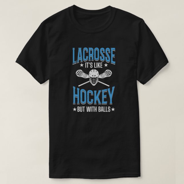 Som Hockey men med Bollar Lacrosse Player T Shirt (Design framsida)