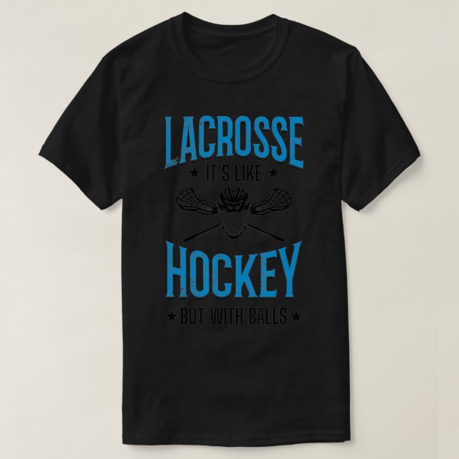 Som Hockey men med Bollar Lacrosse Player T Shirt (Design framsida)