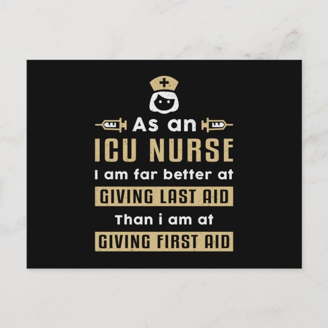 Som ICU Nurse Medicine Akut Ambulance Funny Vykort (Framsida)