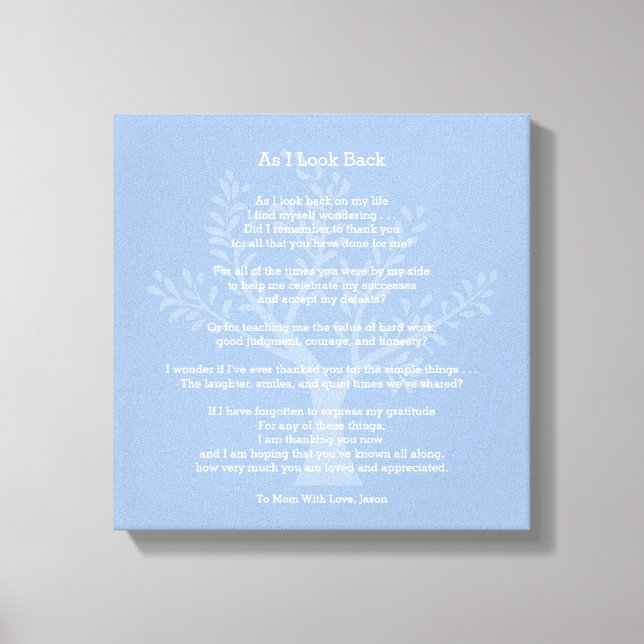 Som jag ser tillbaka, canvastryck (Framsida)