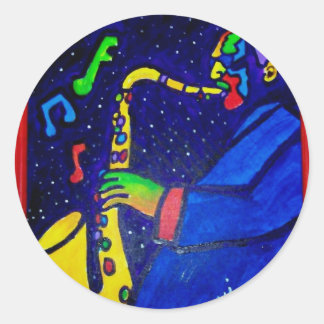 Som Jazz Man av Piliero Runt Klistermärke