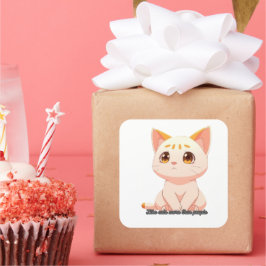 - Som katter mer än människor Fyrkantigt Klistermärke