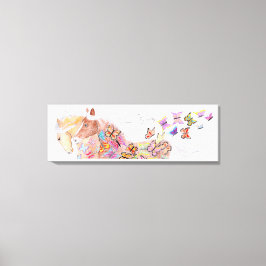 som kör hästar och fjärilar canvastryck