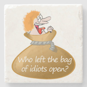 som lämnat Humor Insults Bag med Idiots Sarcastic Underlägg Sten