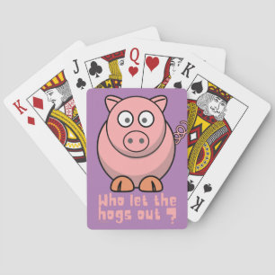 SOM LÅT HUNGERNA UT Lustiga gris pun Casinokort