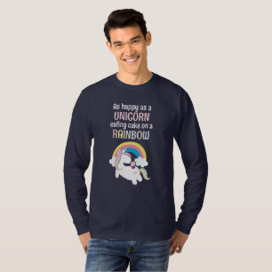 Som Lycklig som en enhetlig ekaka på ett regnbåge T Shirt