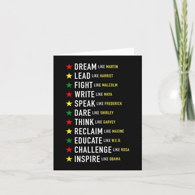 Som Martin Lead som Harriet Black History Month Kort (Framsida)