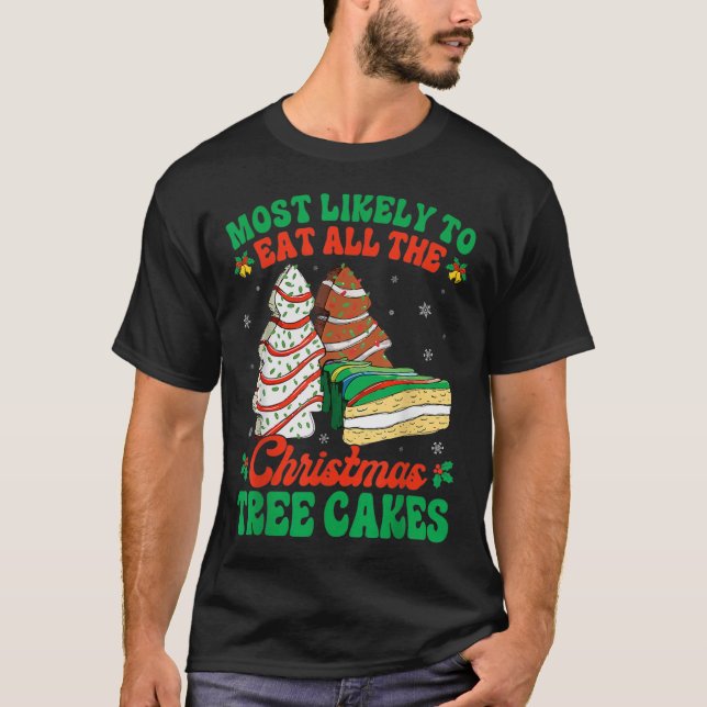 som mest sannolikt äter alla julgran-kakor de t shirt (Framsida)