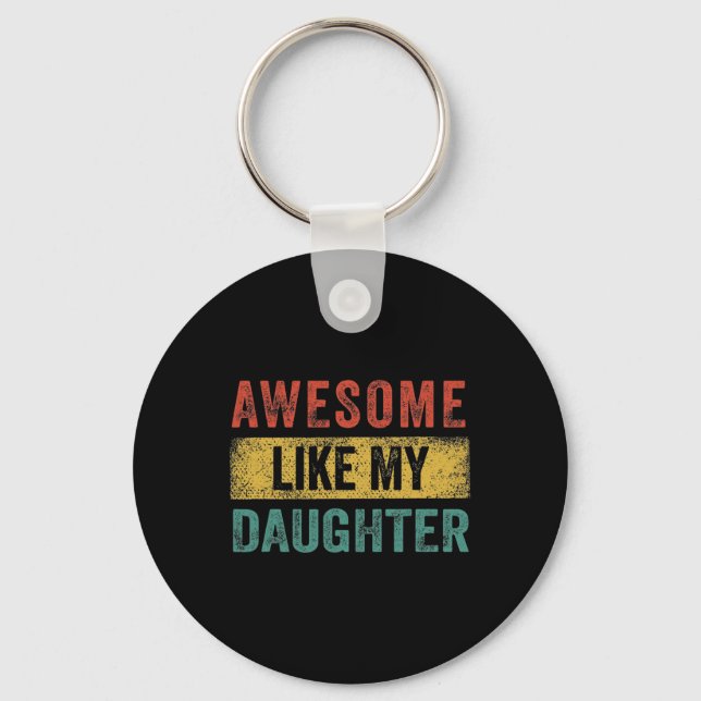 Som min dotter Retro Manar Pappa Funny Far Nyckelring (Framsida)