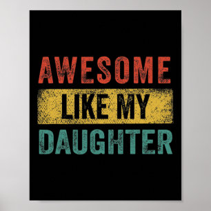 Som min dotter Retro Manar Pappa Funny Far Poster