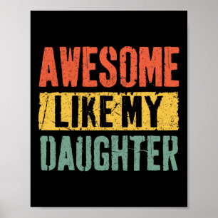 Som min dotter Retro Manar Pappa Funny Fars dag Poster