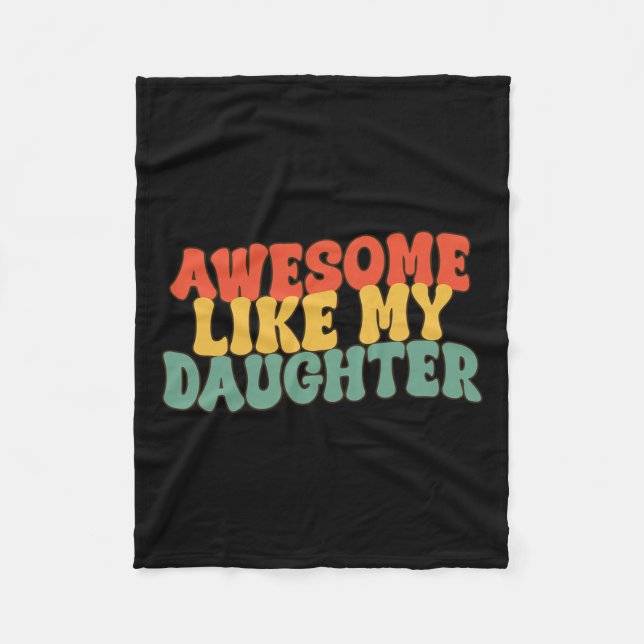 Som min dotter Retro Pappa Funny Far Fleecefilt (Framsidan)