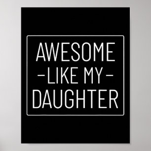Som min dotter Shirt Funny Fars dag 2024 Pappa Poster