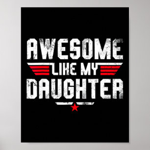 Som min dotter Shirt Manar Funny Fars dag Pappa 2 Poster