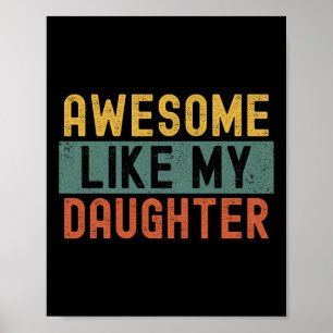 Som min dotter Vintage Fars dag Funny Poster