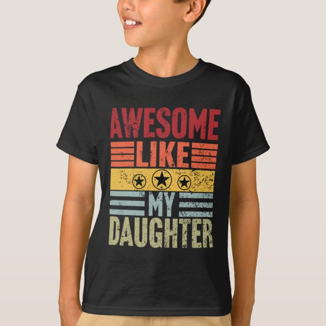 Som mina dottergåvor Manar Funny Fars dag Pappa 2 T Shirt (Framsida)