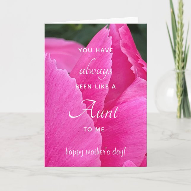 Som Moster Rosa Peony Mors dag Kort (Framsida)