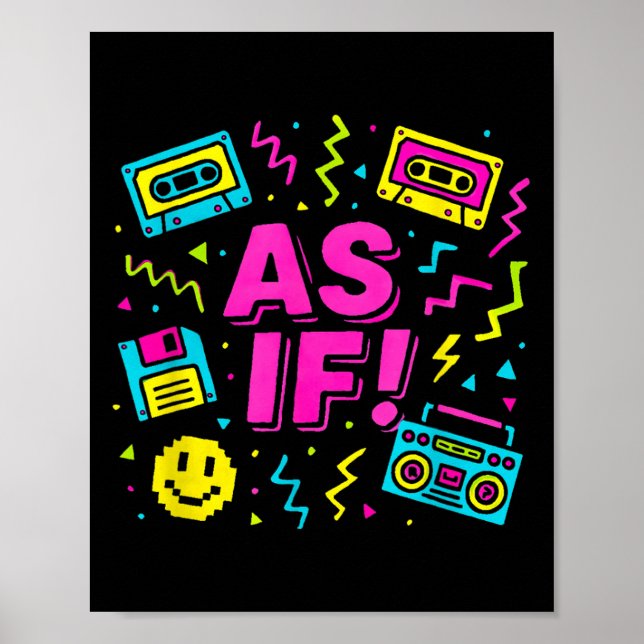 Som om 90-talets Retro-reflekterande grafikdesign Poster (Framsidan)