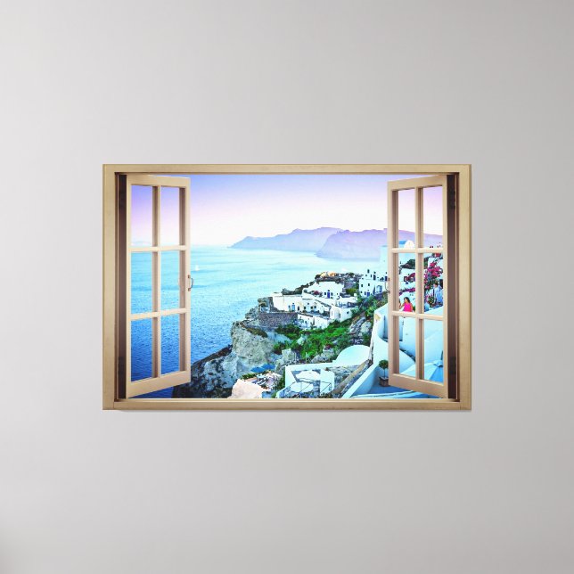 Som om du bor i Santorini Grekland Canvastryck (Framsida)