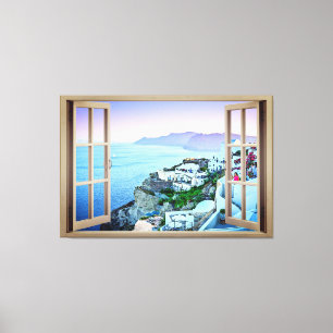 Som om du bor i Santorini-Kanvastrycket Canvastryck