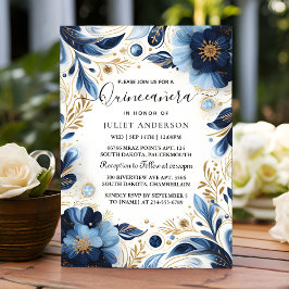 Som Ombre ivory Ice Himmel Guld Royal Blue Quincea Inbjudningar