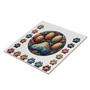  som omger hund hund-utskrift kakelplatta