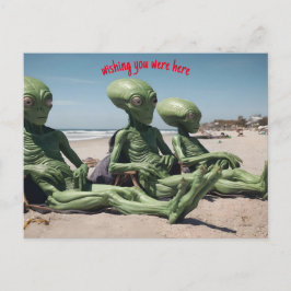 som önskar att du var här utomjordingar på strande vykort