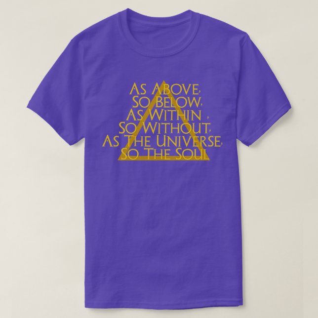 som ovan och under triangelns kända alkemi Occult T Shirt (Design framsida)