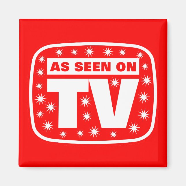 Som på TV - CH 2 med Snö-stjärnor Magnet (Framsidan)