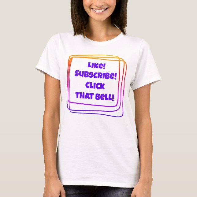 Som! Prenumerera! Klicka på Bell! Vlogger T-Shirt (Framsida)
